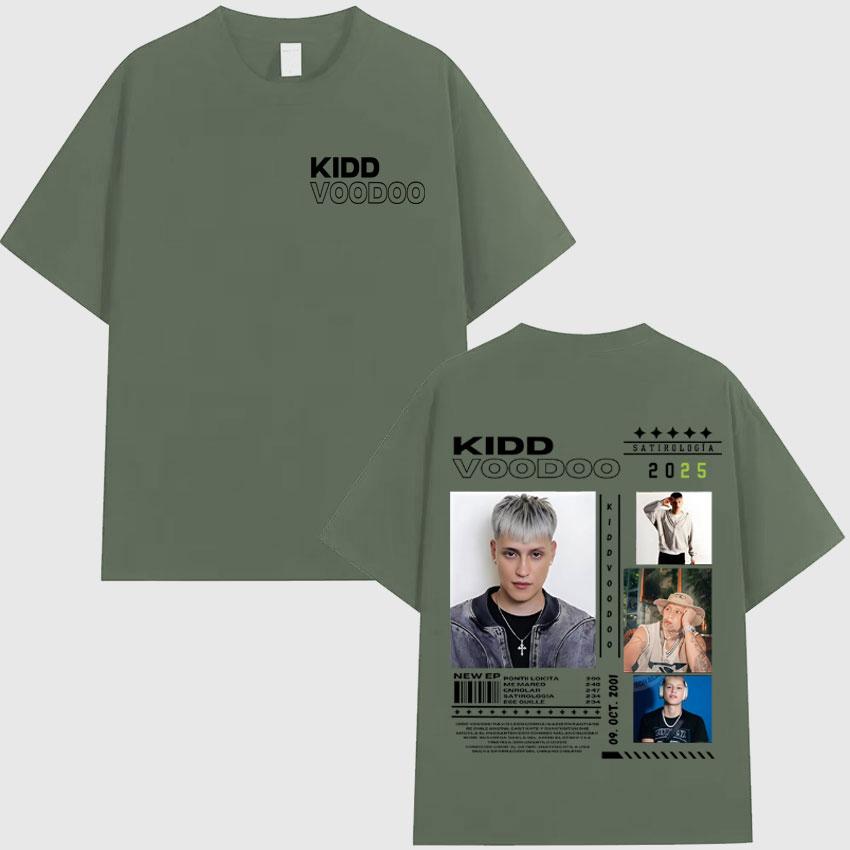 Singer Kidd Voodoo New Album Merch 2025 Fashion Oversized Tshirt Summer Mens Women Clothing Aesthetic Cotton Tshirt Streetwear