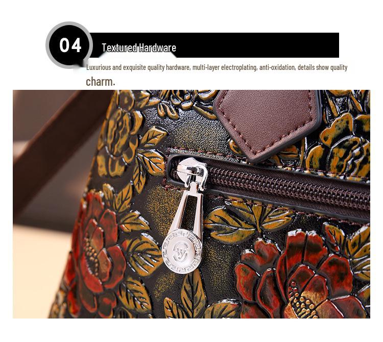 2025 Spring/Summer Large Genuine Leather Single Shoulder Bag for Middle-Aged Women – Light Luxury Brand