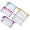 Clear Cosmetic Bag Waterproof Transparent PVC Makeup Toiletry Pouch with Handle Strap for Bathroom