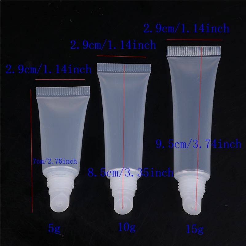10Pcs 5/10/15Ml Empty Lipstick Tube Lip Balm Soft Tube Makeup Squeeze Clear Lip Gloss Container