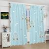 Set Of 2 Cartoon Car Printed Curtain Polyester Material Suitable Bedroom Curtains Living Room Decoration Ideal For Sitting