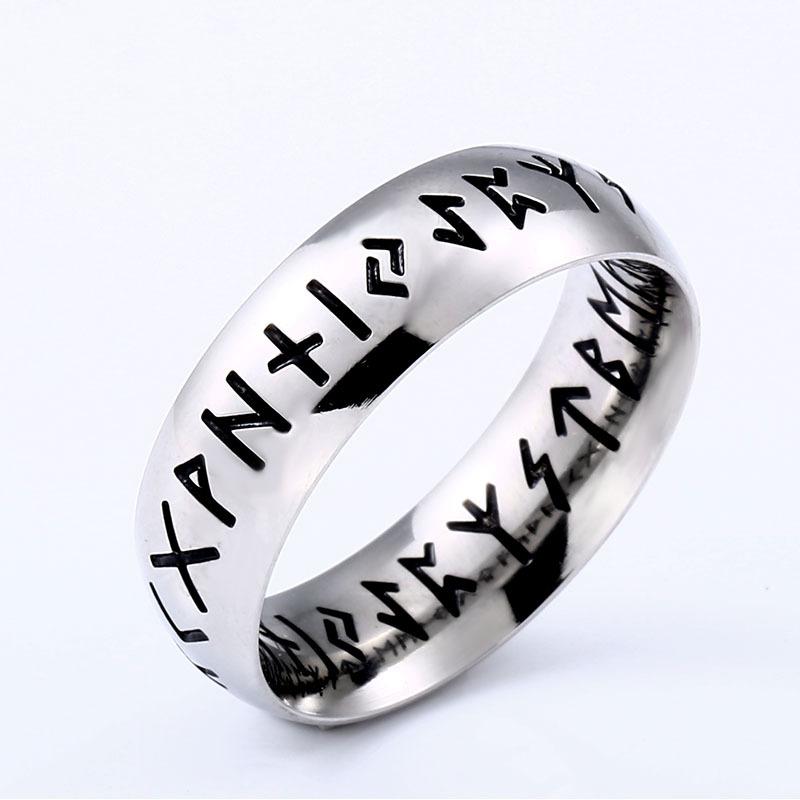 Steel Warrior Japanese Korean Fashion Simple Viking Amulet Ring Men Titanium Steel Band