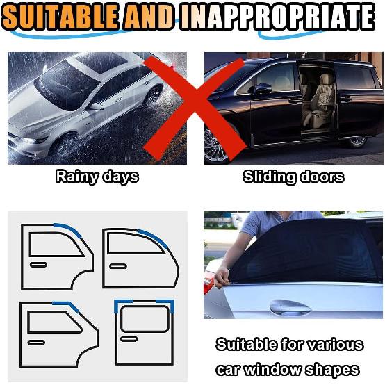 2 Pack Car Window Shades for Baby, Breathable Mesh Sun Shades, UV Rays and Heat Protection, Large 31"x24", for Car SUV Camping