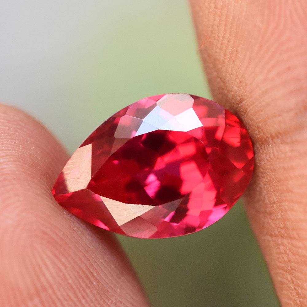 Natural Red Ruby Loose Gemstone 6ct Pear Cut for Collectors for Jewelry Making and Gem Collections