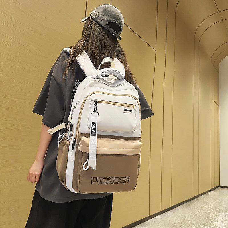 Schoolbag new male and female college students schoolbag simple fashion versatile backpack travel lightweight large capacity student backpack
