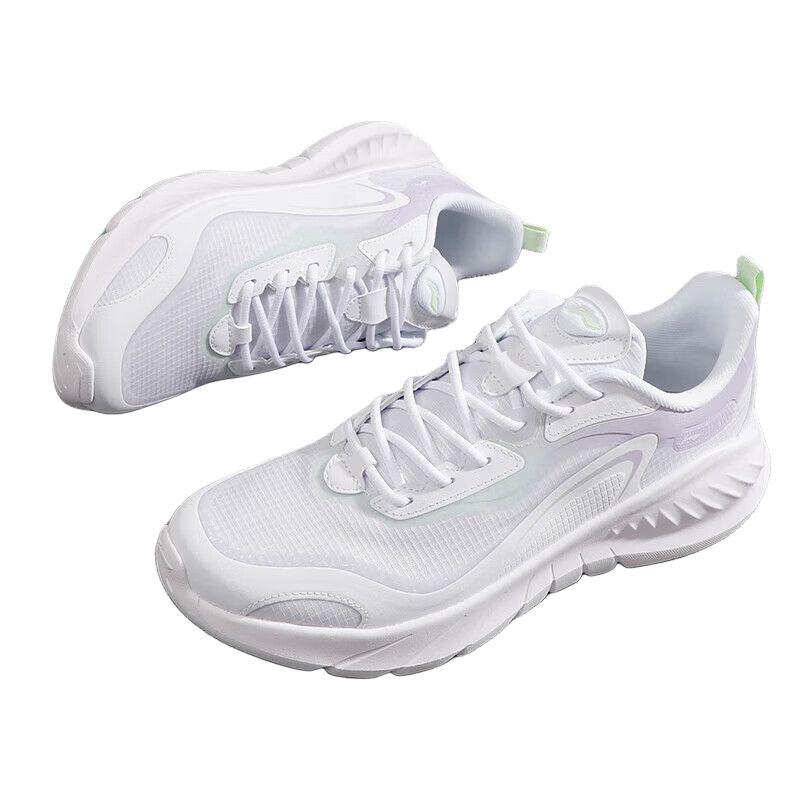 Li-Ning Comfortable Simple Non-Slip Wear-Resistant Low-Top Casual Running Shoes Women Sneaker White ARSU106-2