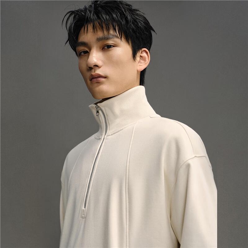 GIORDANO CONCEPTS Men's Half-Zip High-Neck Sweatshirt