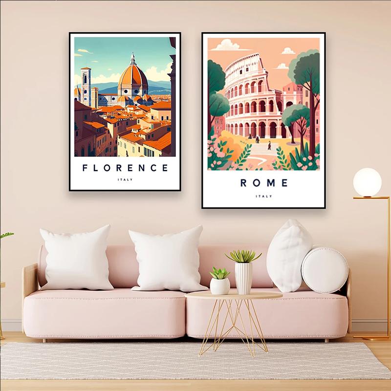 Florencija Italija Spaudinys Europa Kelionės Plakatas Roma Miestas Positano Plakatai Toskana Drobės Tapyba Sardinija Sienos Menas Biuras Namų Dekoras
