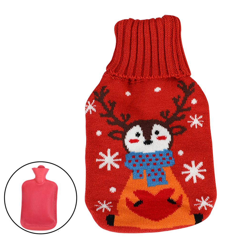 Hot Water Bottle Cute Cover Rubber Hot Water Bag for Hot Cold Compress Hand Feet Warmer Neck and Shoulder Pains Relief