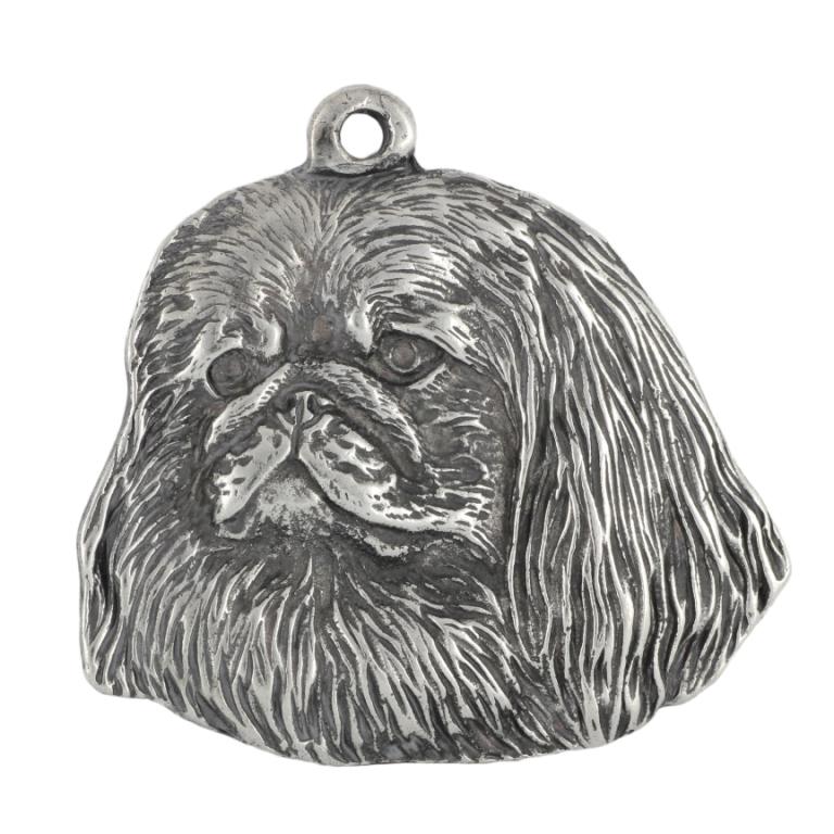 Pekingese, Pekinese, Peke - Silver-plated Key Ring with Dog, Handbag Decoration, Backpack Pendant by Art-Dog Brand