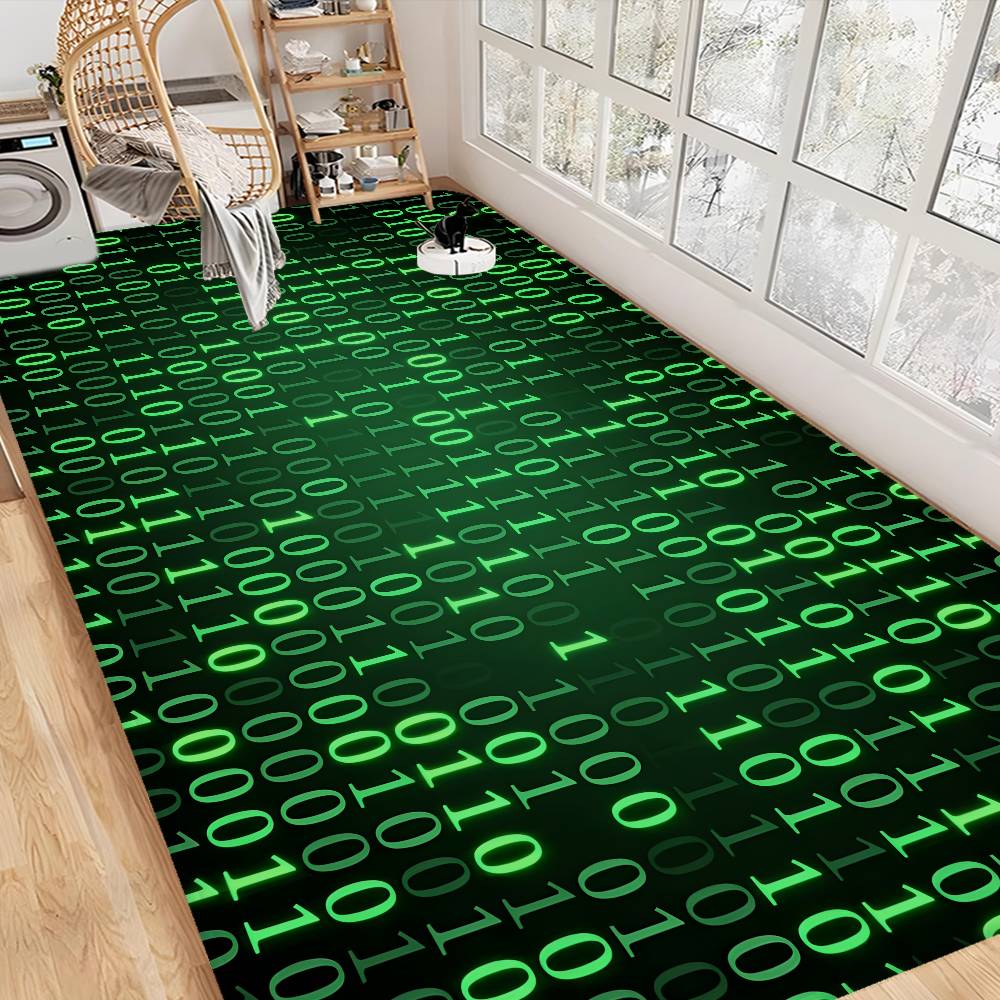 Binary Code The Matrix Program Chart Game Film Kitchen Mat Kids Room Bedroom Decoration Balcony Doormat Living Room Alfombra