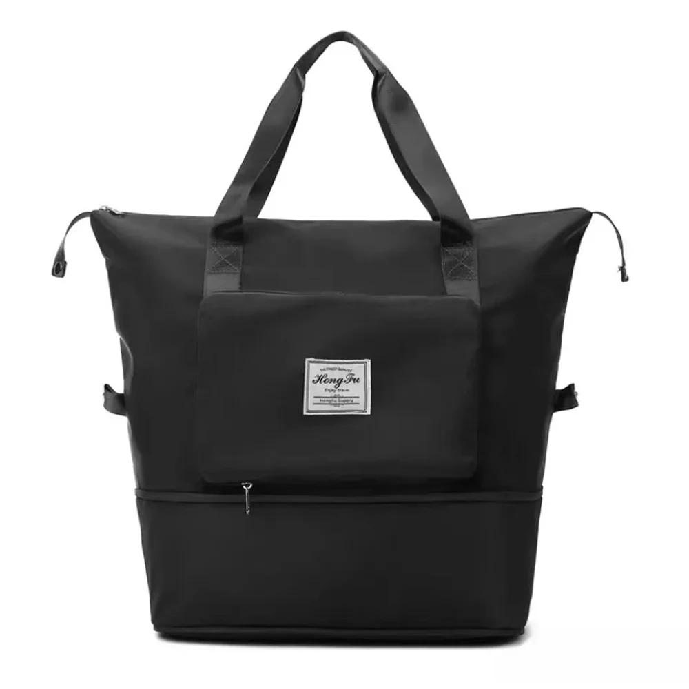 

1 Pcs Large Capacity Waterproof Foldable Travel Bag Luggage Tote Bag Women s Fitness Yoga Storage Bag чёрный