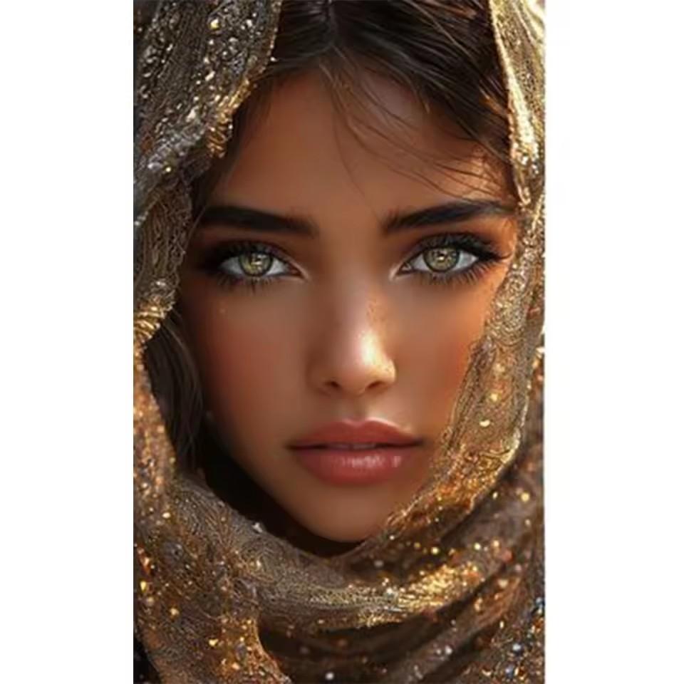 

Хиджаб Женщины Ближнего Востока 5D Полная Квадратная Круглая Алмазная Живопись Искусство Мозаика Сделай Сам Набор для Вышивки Крестом Портрет Домашний Декор Full Round 30x60CM