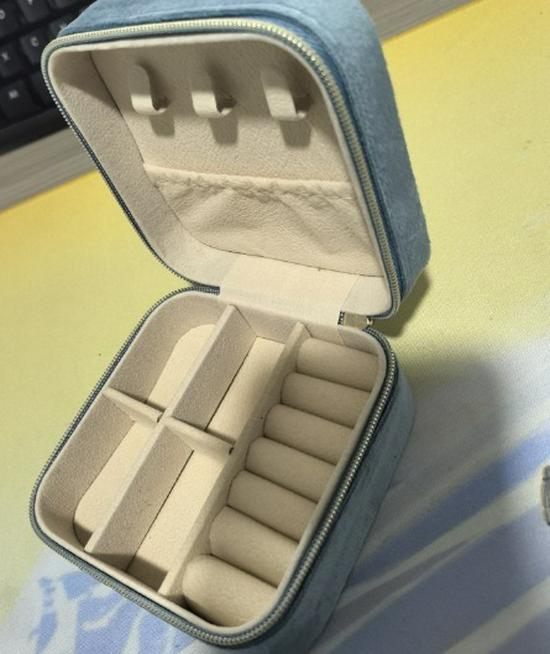 Vintage Samt Oval Schmuckaufbewahrungsbox mit Reißverschluss - Mini Tragbare High-End Verpackung