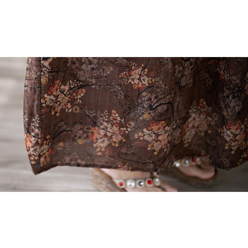 DIMANAF 2025 Summer Plus Size Dress Basic Women Casual Loose Long Vintage New Oversized Printing Dress Maxi