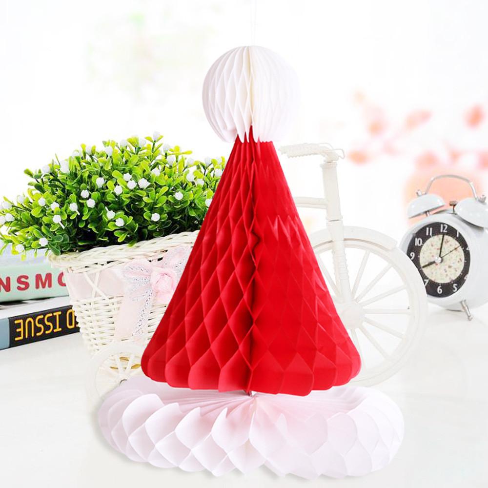 Paper Honeycomb Delightful Christmas Tree And Hat Festive Ornaments For Celebrations Holiday
