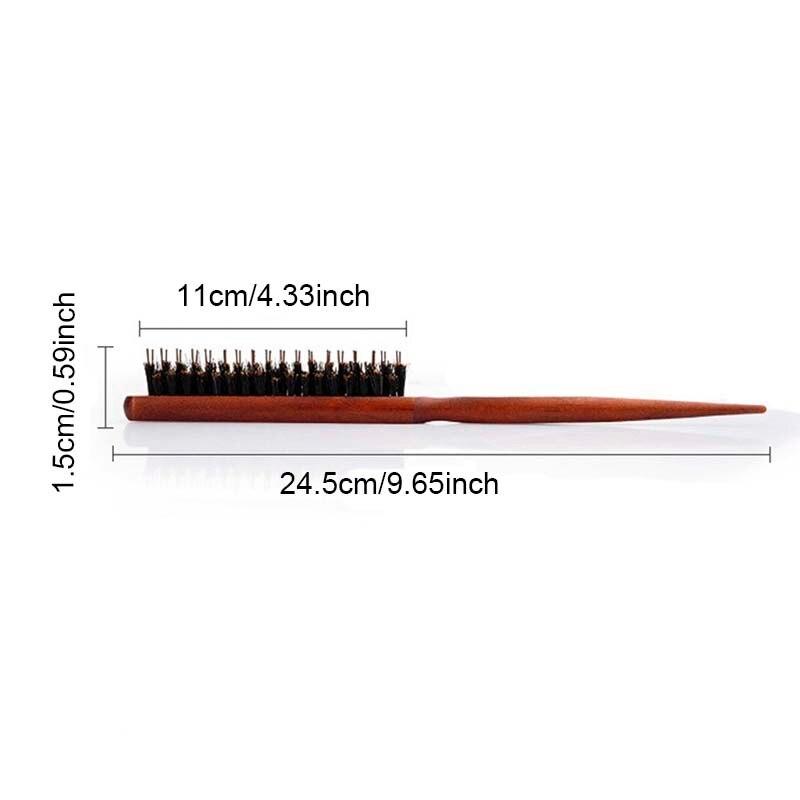 Pure Boar Bristle Hair Dress Comb Fluffy Wood Handle Hair Brush Anti Loss Wooden Barber Hair Comb Scalp Hairdresser Styling Tool