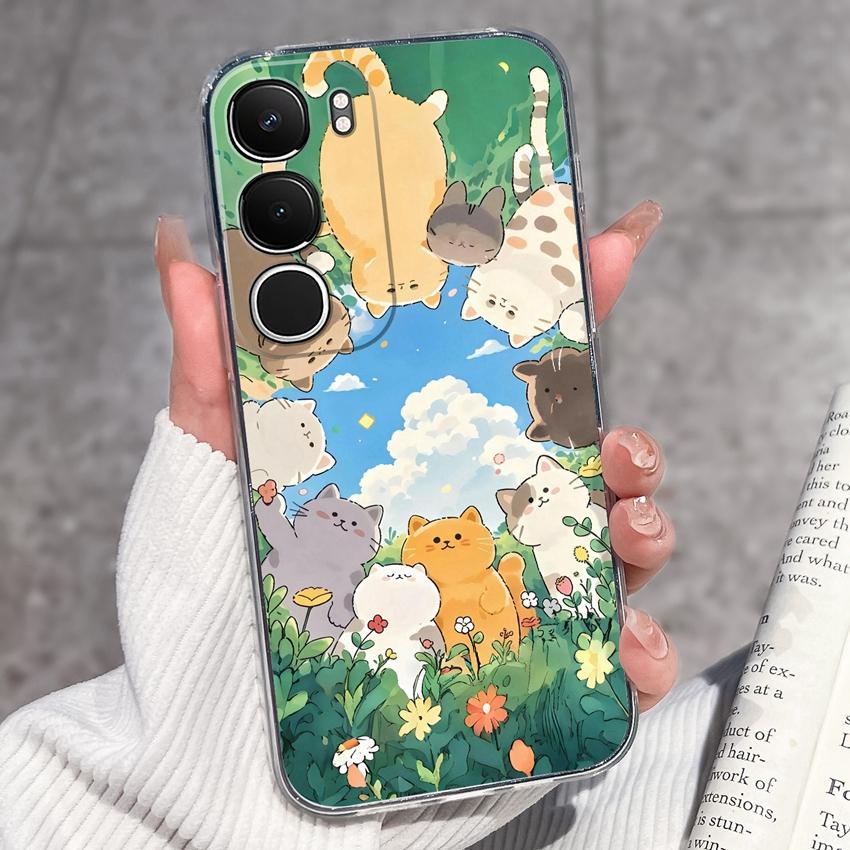 Cute Casing For Vivo Y19s Y19 Y17s Y17 Y16 Y15 Y13 Y12 Y11 Phone Covers Cute Penguin Frog Housing Clear TPU Non Slip Silicone Soft Shell For Vivo Case