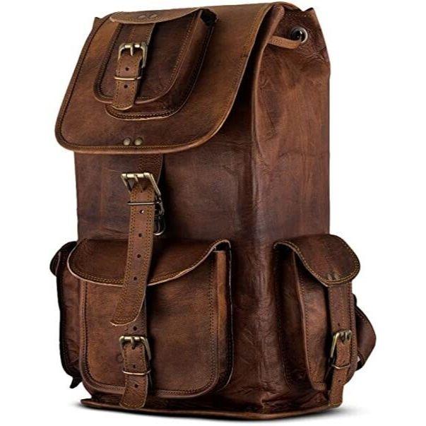 Винтажный рюкзак для ноутбука из натуральной кожи с потертостями и цельным зерном 9 x 11 — фото 4