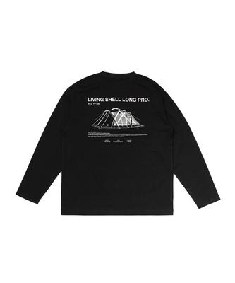 Living Shell Long Cut and Long Sleeve and Size S Pro. L/S T-shirt EC-TS-25AU013, Sew, T-shirt, Men's Women's, Black,