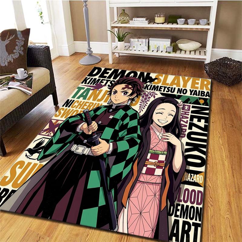 Demon Slayer Carpet Rug For Living Room Bedroom Home Sofa Decoration Kids Play Nonslip Floor Mat