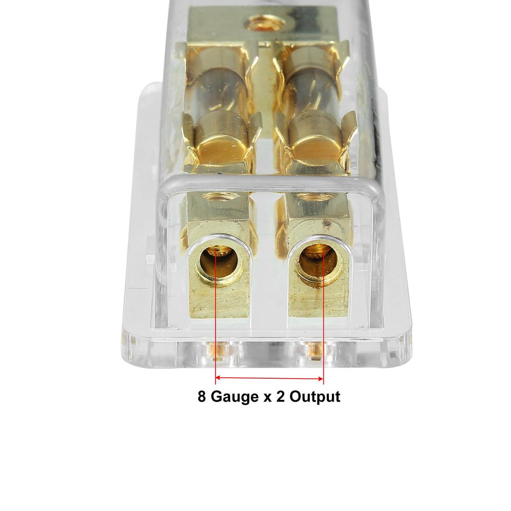 uxcell 4 8 AWG Gauge 60A AGU Fuse Holder 2 Way Distribution Block Car Audio Splitter
