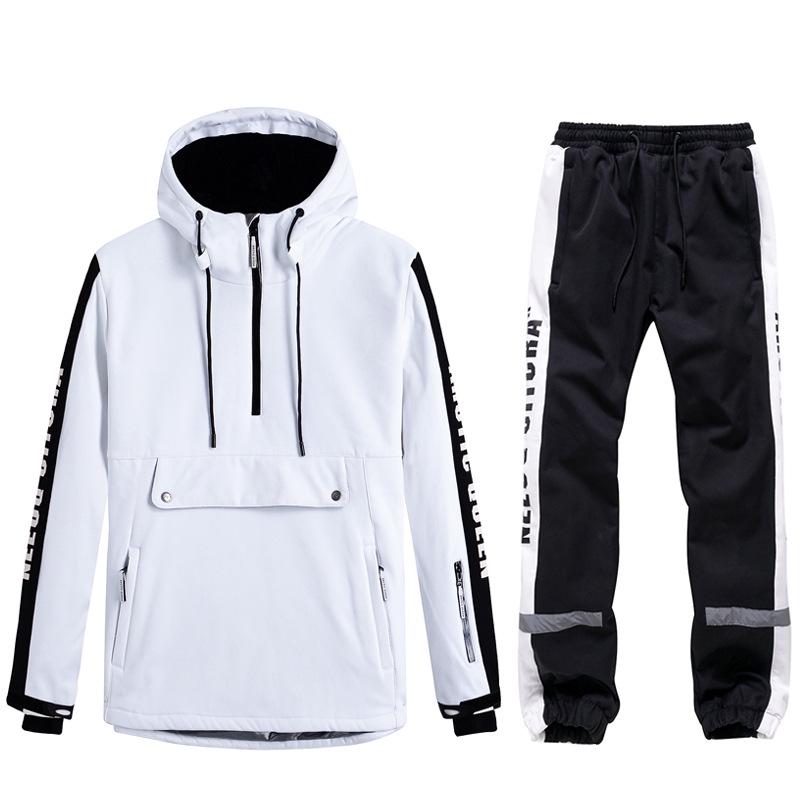 Unisex Couples' Ski Hoodie Set: Warm, Thickened Snowboard Suit for Men and Women.