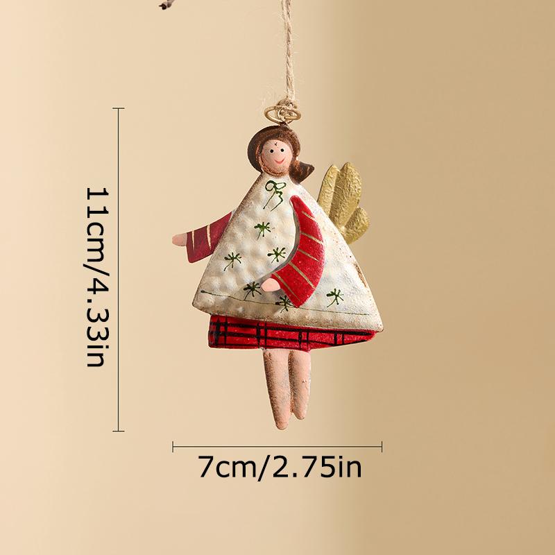 

1 шт./4 шт. Ангел Рождественский Жестяной Подвесной Ретро Декор Подвеска Праздничное Украшение Жестяная работа 1pc