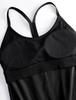 CRZ YOGA Yoga Tank Sport Rippstrick Fitness Größe L Damen Top, Trägertop, Schnelltrocknend, Strick, Gepolstert, Y-Rücken, Top, Schwarz,