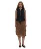 Partimento Woman Mesh Combination Drape Midi Skirt_Sand