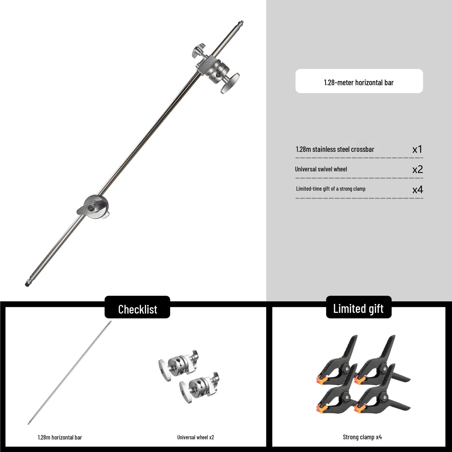 3.3m Heavy-Duty Stainless Steel Light Stand with 40-inch C-shaped Angled Arm and Magic Leg Support
