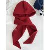 Womens Winter Knit Hat Scarf Set Warm Ear Protection Beanie Large Head Size