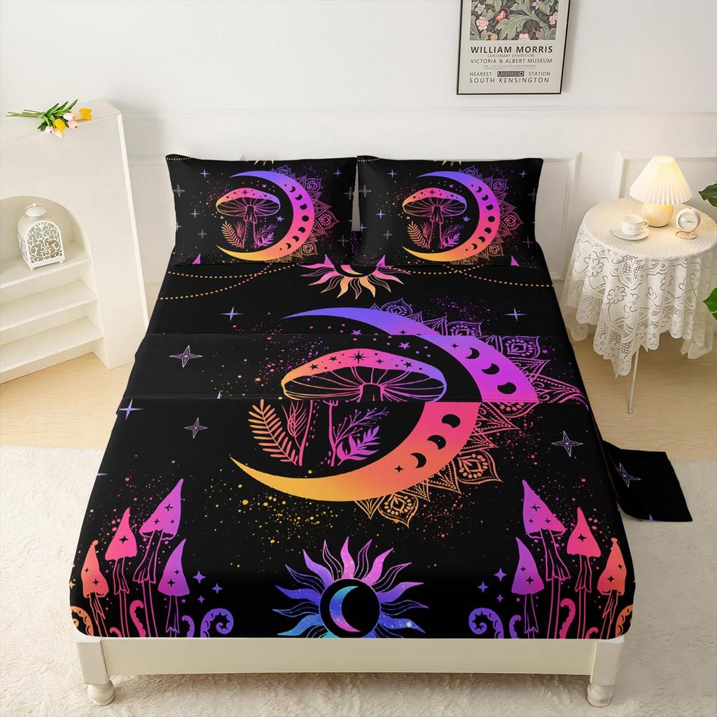 Ice Hockey Player Pattern Sheet Four Piece Bedding Set Bedroom Room Dormitory Bedding Decoration