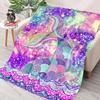 Beautiful Mermaid Tail Pattern Flannel Throw Blanket, Warm Cozy Throw, All Seasons for Home Couch Bed Sofa Top 10 Holiday Gifts