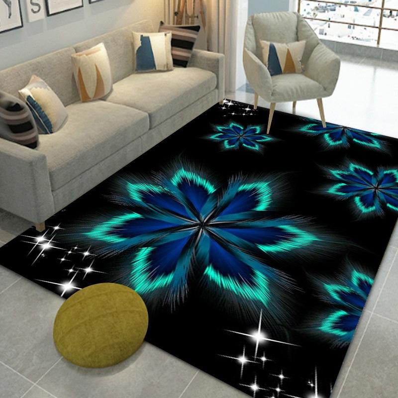 Household Large Carpet for Living Room Modern Geometric Feather Floor Mat Coffee Table Sofa Bedroom Bedside Area Rug Home Decor