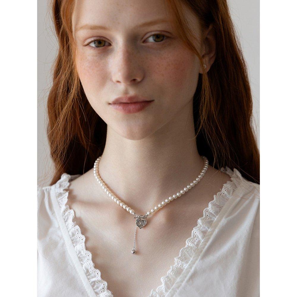 Rose Toggle Pearl Necklace Nz2124