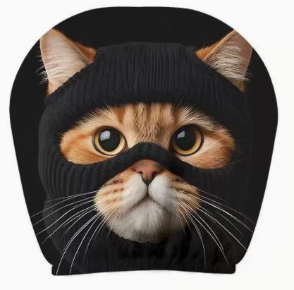 2 pezzi Coperchi per Poggiatesta Auto Stampa Gatto Arancione Occhi Grandi Carini, Morbido e Confortevole Poliestere a Maglia, Design Elastico, Vestibilità Universale per Interni Auto