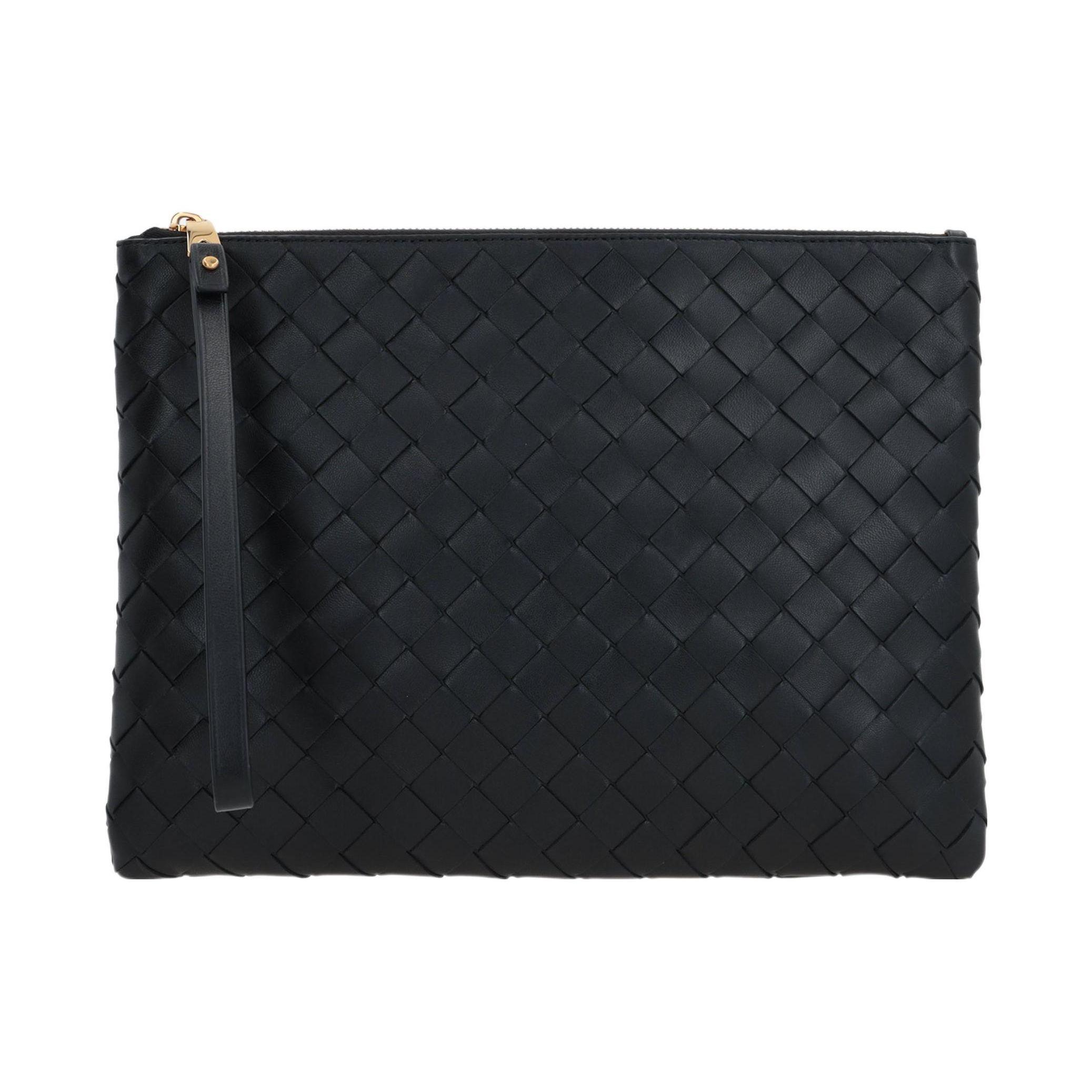 

Bottega Veneta Woven Fringe Lambskin Clutch Women Clutch Black 749922VCPP38425 Basic Set (Bag+Dust Bag)