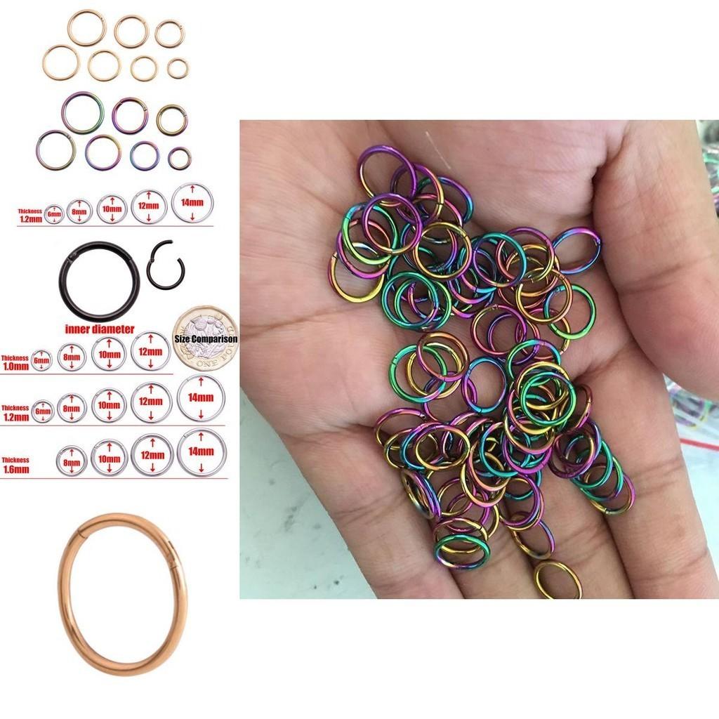 Elegant Hinged Segment Steel Nose Ring For Ear And Tragus Piercings