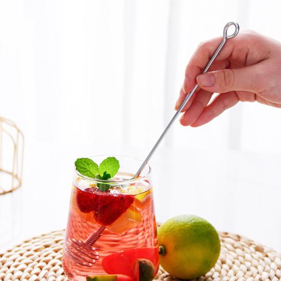 Stainless Steel Honey Dipper Honey Stirrer Multi-Purpose Mixing Spoon for Tea Cocktails Honey Stirring Rod for Syrup Jam Drinks