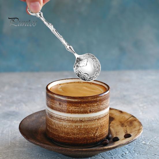 Kávová lžička vyřezávaná čajová lžička Vintage design European Palace Nádobí Dezertní lžíce do kuchyně Jídelní bar Mléko Čajovny Míchání koktejlů