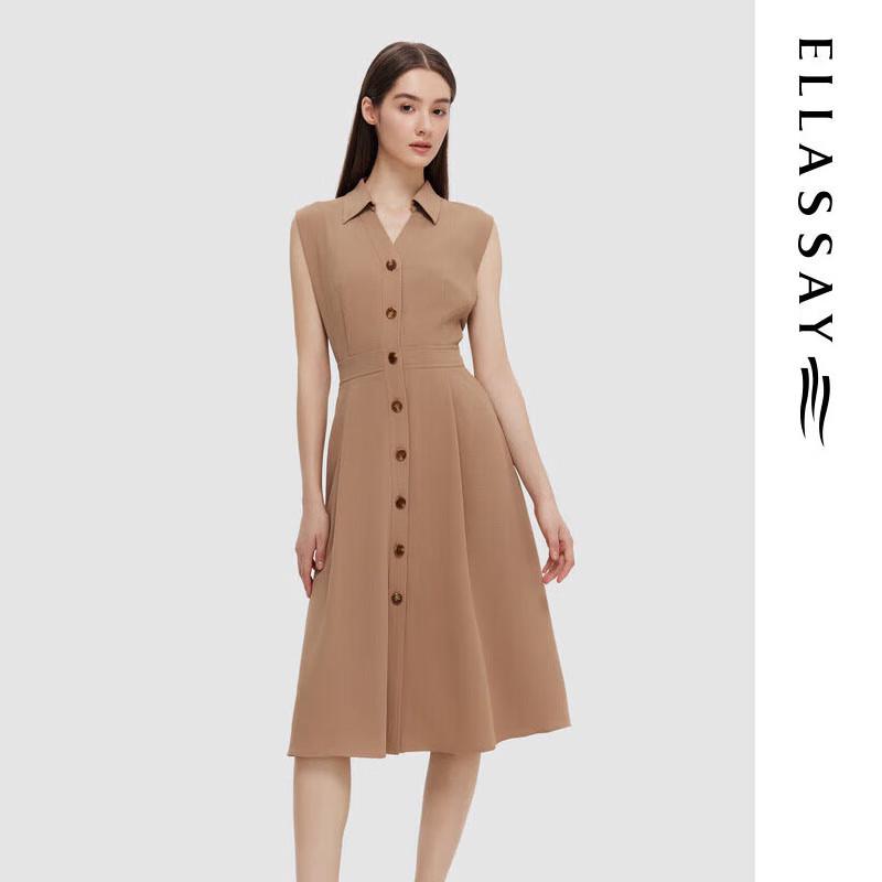 

ELLASSAY Women s Sleeveless Belted A-Line Midi Dress L