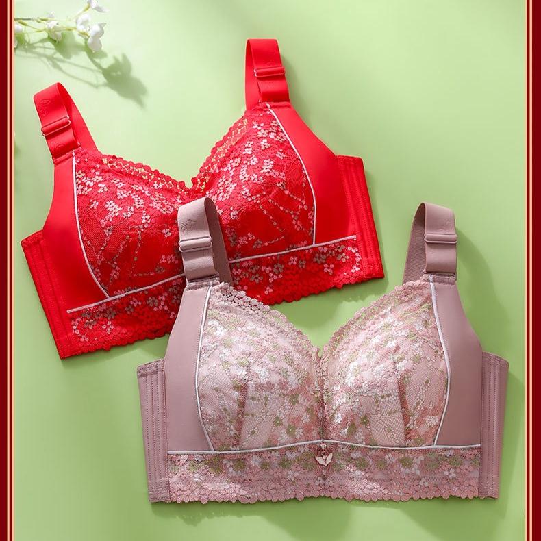 Sexy Lace Bra for Women Adjustable Bra Without Underwire Plus-size Gathering Bra