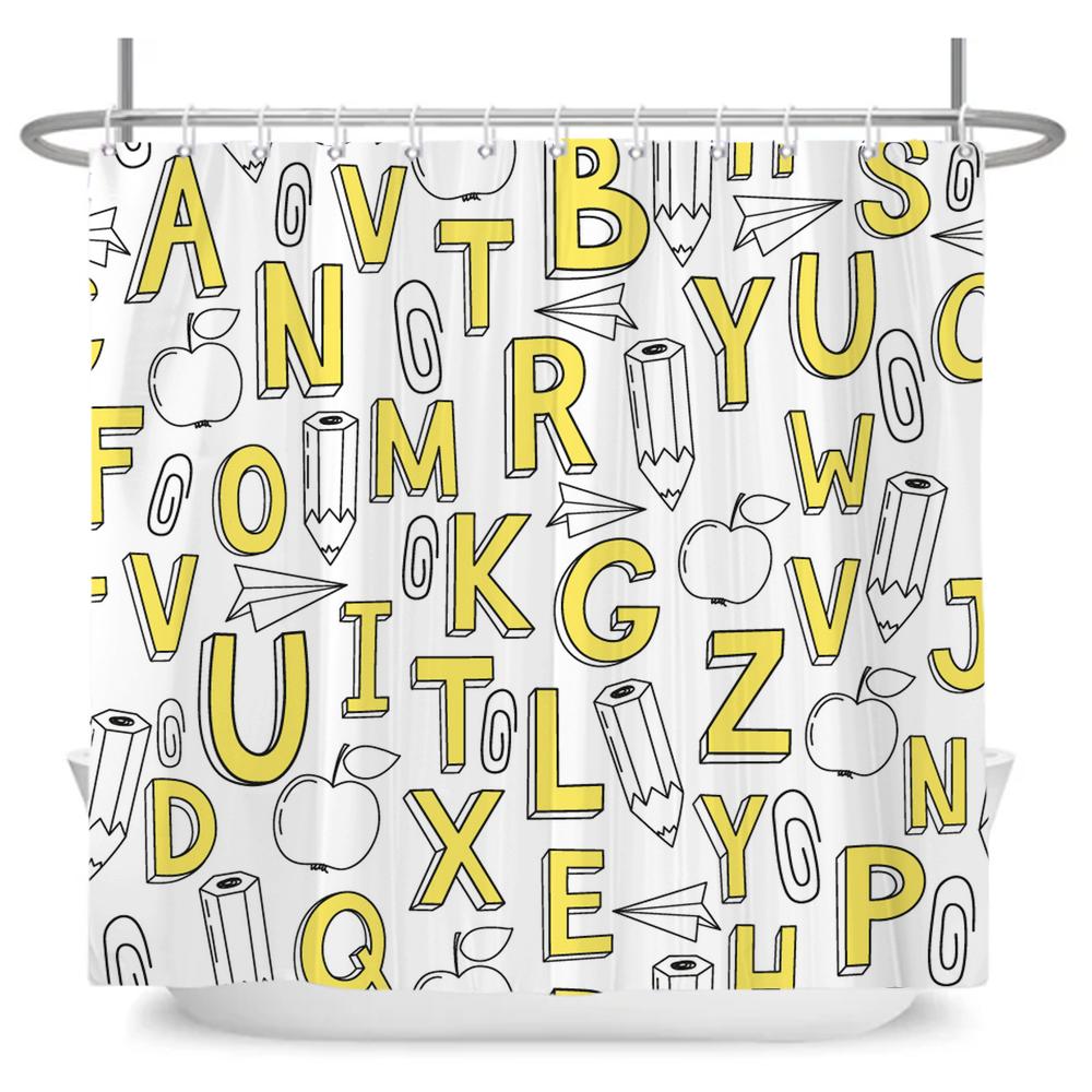 Cute Little Animal Shower Curtain Baby Room Decor Waterproof Kawaii Shower Curtain Bathtub Curtain Bathroom Textured With Hooks