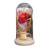 LED Clear Dome Pumpkin Night Light Halloween Pumpkin Figurine in Cloche with LED Light for Home Kitchen Mantel Tabletop Decor