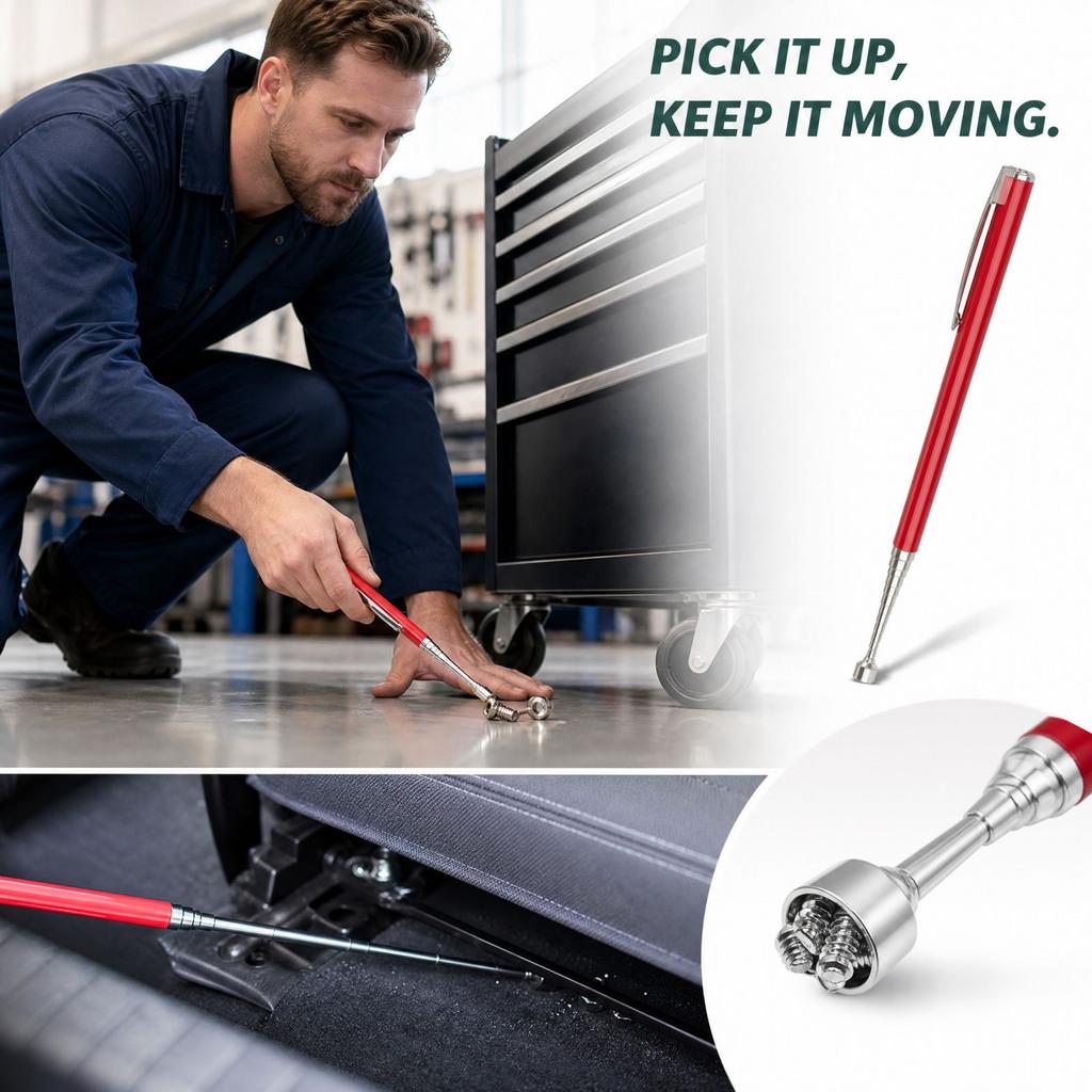 Telescoping Magnetic Pickup Tool with 2 Lb Pull Capacity for Dropped Objects
