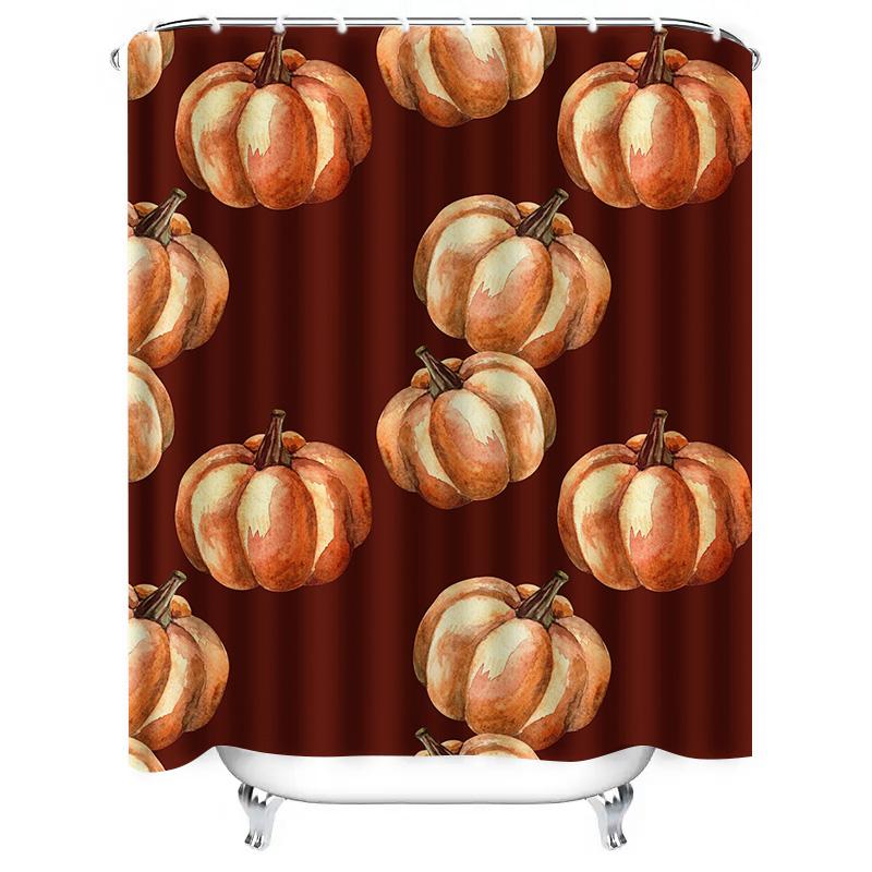 Tuniu Watercolor Pumpkins Shower Curtain Cute Fall Bathroom Decor Halloween Gift Idea