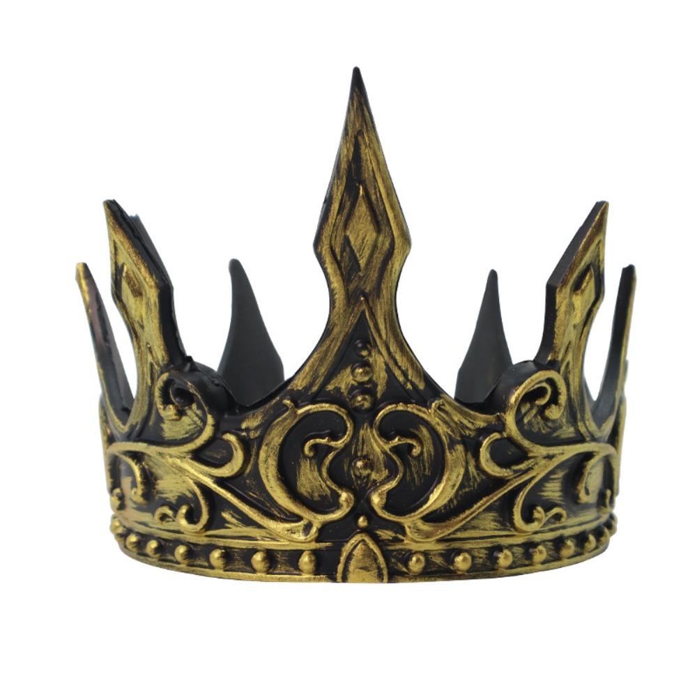 Hair Hoop PU Prince Crowns Bar Mitzvah Crown Round Tiaras Simple King Crown  Wedding