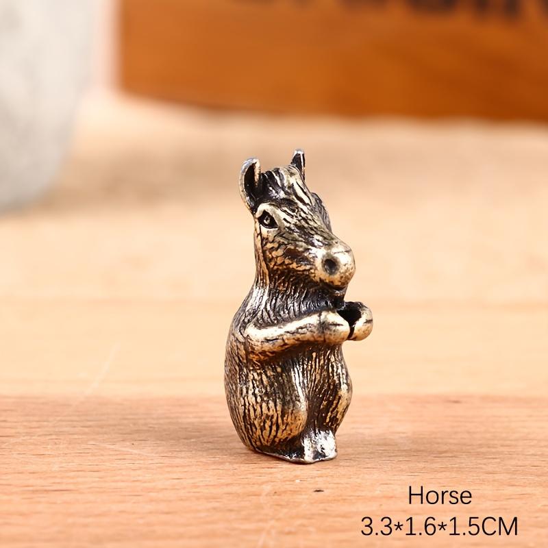 

Міні Розмір Латунь Бронза Мідь Китайські Тварини 12 Знаків Зодіаку Фігурки Підставка для Пахощів Декоративні для Офісного Столу horse