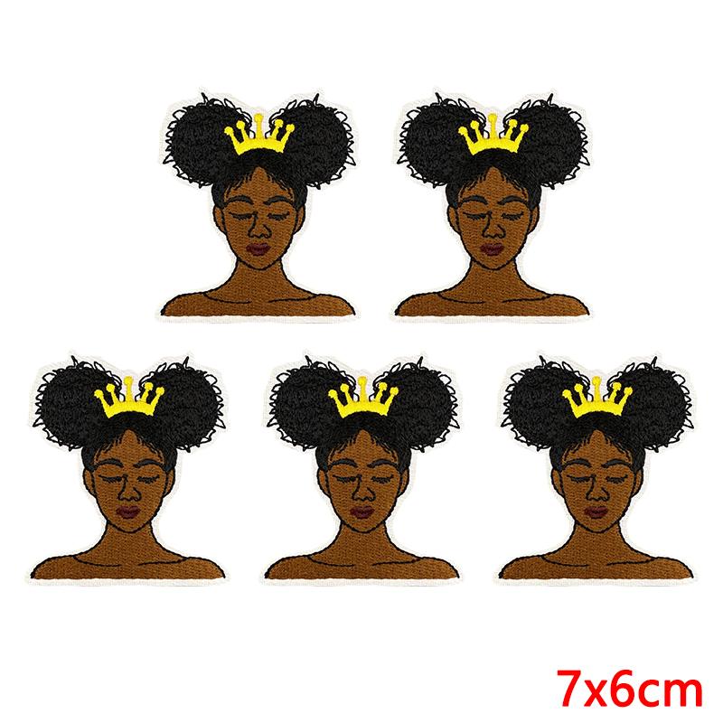 10pcs /Lots Fashion Black Girl Magic Mbroidered Patches Cartoon Letter Slogan Patch Iron On Patches For Clothing Jackets Diy 